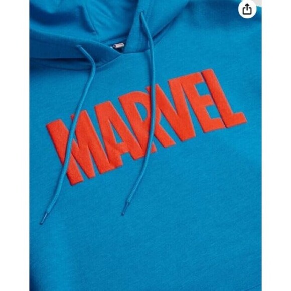 Marvel Sweatshirt Legendary Superheroes Hoodie Mens L Blue Red - Picture 3 of 10